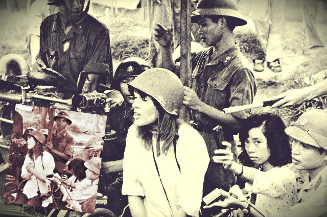 The infamous Vietnam photo which earned Jane Fonda the "Hanoi Jane" moniker.