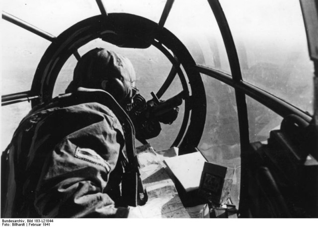 Blick aus Bugkanzel einer He 111
