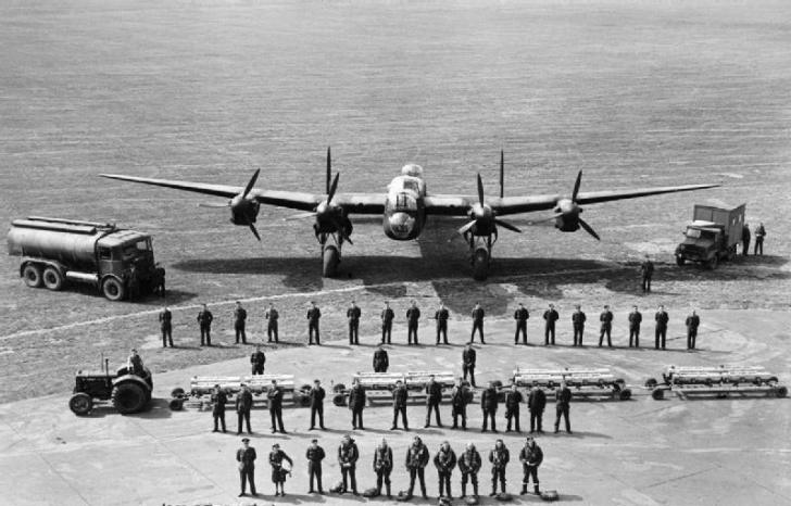 A_graphic_line-up_of_all_the_personnel_required_to_keep_one_Avro_Lancaster_of_RAF_Bomber_Command_flying_on_operations_taken_at_Scampton_Lincolnshire_11_June_1942._CH15362