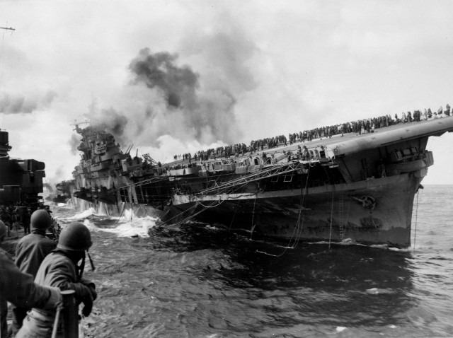 Attack on carrier USS Franklin 19 March 1945