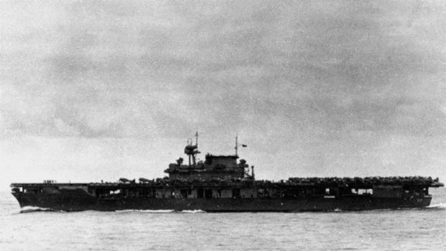 The USS Yorktown underway at Midway Courtesy of the Naval History and Heritage Command This image of the USS Yorktown was taken on the morning of June 4, 1942, shortly after the beginning of the Battle of Midway.