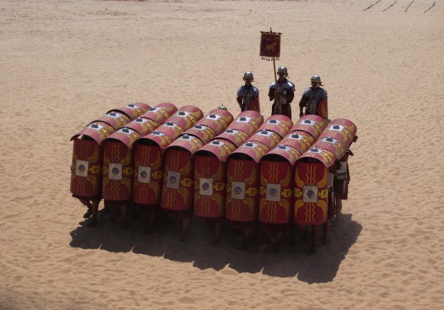 Testudo formation, could easilly be known by the Chinese as a fish scale formation
