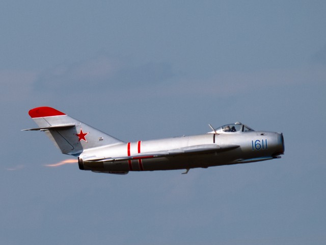MiG 17 in flight