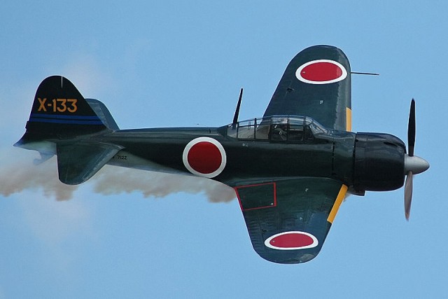 A Mitsubishi A6M3 Zero Model 22 (NX712Z) that was recovered from New Guinea in 1991 and restored