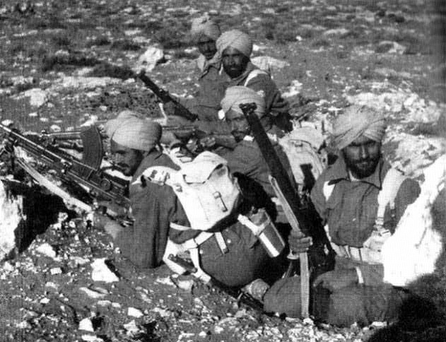 Sikh personnel of the Indian Army fighting the Germans in WW2 via commons.wikimedia.org