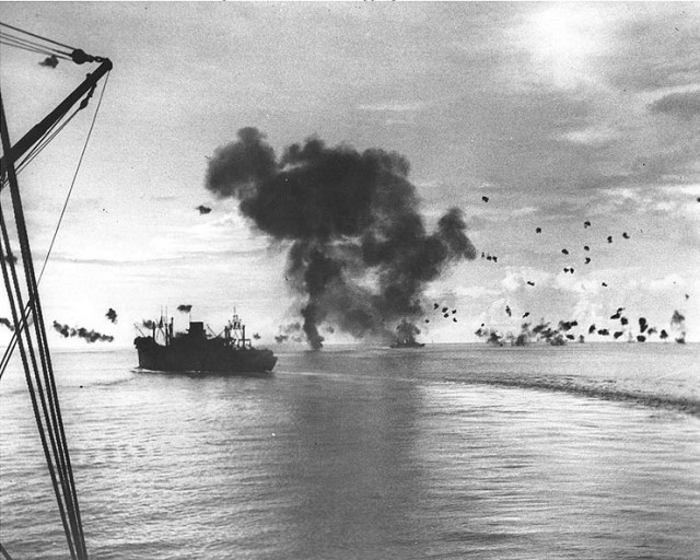 Japanese air attack off Guadalcanal via commons.wikimedia.org