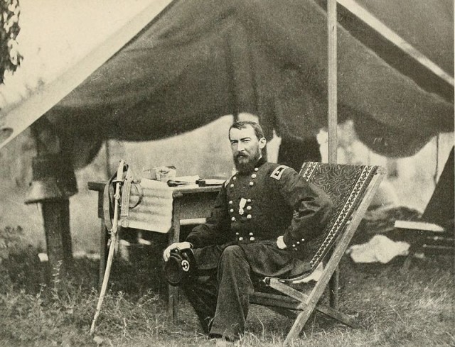 Philip Sheridan in camp (Wikipedia)