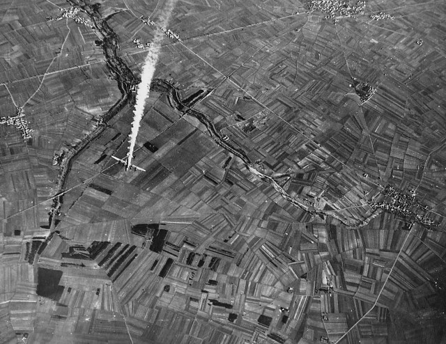 Aerial_Photo_B-24_Liberator_Shot_Down_Over_Germany_1944