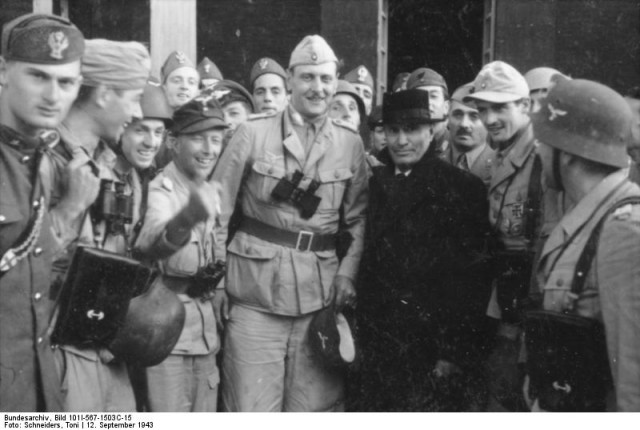 A picture taken with Mussolini, after his rescue 