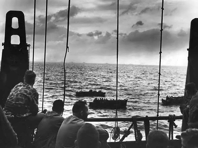 Combat transports at Tarawa.