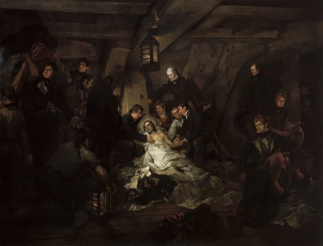 The Death of Nelson, 21 October 1805 par Arthur Devis, 1807.