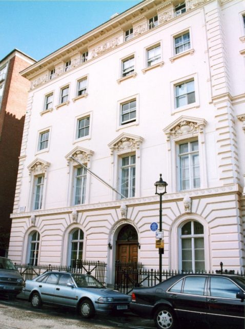 The front of 14 Prince's Gate, head office of the Royal College of General Practitioners, which was used as a base by the SAS during the siege. Photo Credit.