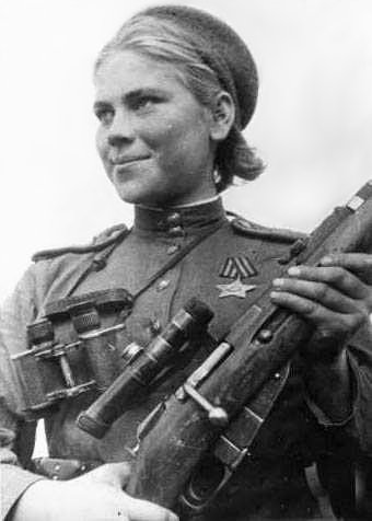 Rosa Shanina, Russian Sniper, in 1944 {Wikipedia)