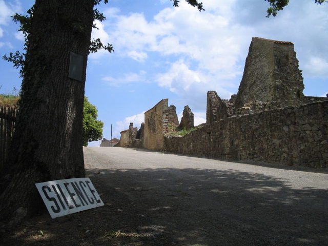 The entrance to Oradour-sur-Glane.
