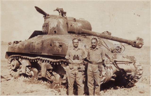 Destroyed Indian Sherman Tank