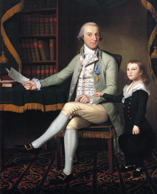Colonel Benjamin Tallmadge, leader of the Culper Ring, in a 1790 portrait with his son William (Image)