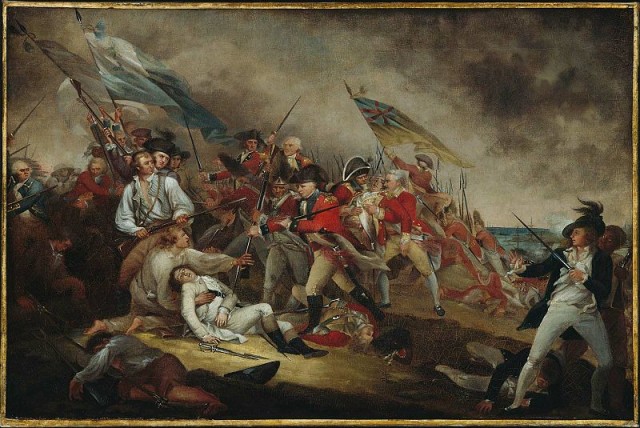 This painting depicting the death of Joseph Warren became very popular during the war.
