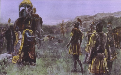 Alexander accepting the surrender of King Porus