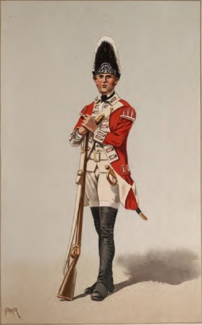 Grenadier of the 40th Regiment of Foot in 1776.