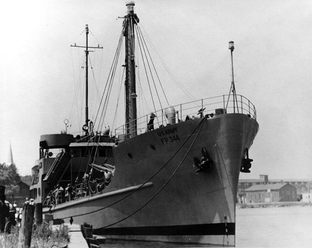 U.S. Army Cargo Vessel FP-344 (1944). Transferred to the Navy in 1966, she became USS Pueblo (AGER-2).
