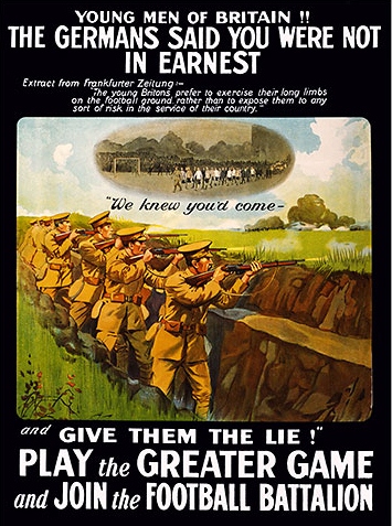 Recruiting poster for the Football Battalion.