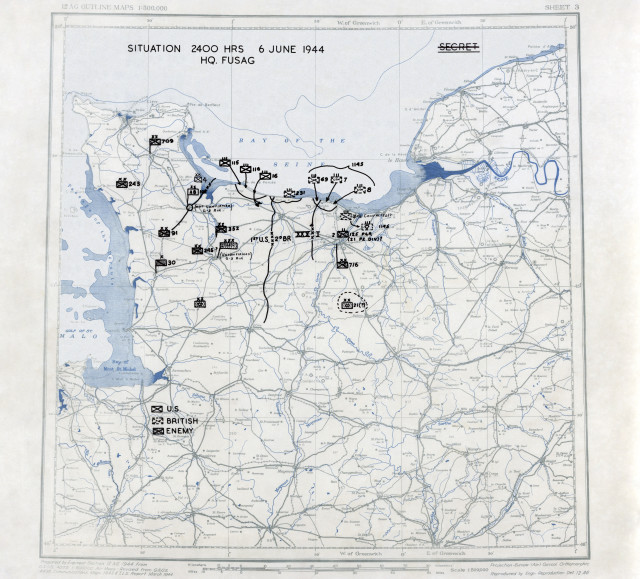 Situation map for 24:00, 6 June 1944 (Image).