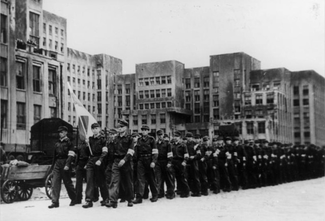 Belarussan Youth marching in Minsk, 1944 [via]