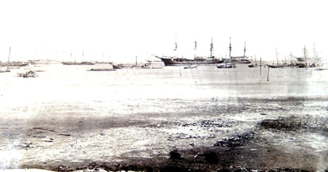 British naval and support ships in the Gulf of Zula, December 1867.