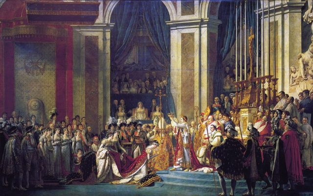 The Coronation of Napoleon by Jacques-Louis David in 1804.