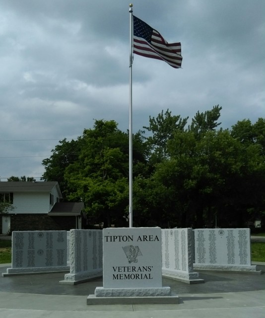 Situated inside the Tipton City Park, the Tipton Area Veterans’ Memorial was dedicated in 2015 in honor of past, present and future members of the armed forces from around the community. Courtesy of Jeremy P. Ämick
