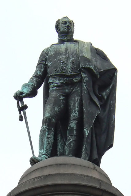 Statue of Frederick Duke of York in Waterloo Place, Westminster, London.
