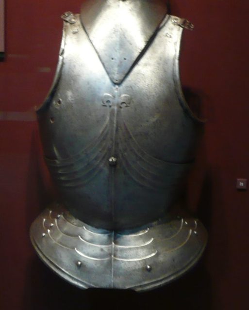 Gothic Breastplate, late 1400s, steel, from Italy. Located in the Armor Court of the Cleveland Museum of Art, Cleveland, Ohio, USA.