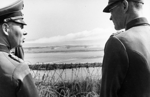 Rommel observes the fall of shot at Riva-Bella, just north of Caen in the area that would become Sword Beach in Normandy (Image).