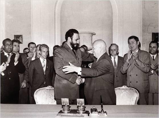 A meeting between Soviet Premier and Fidel Castro in 1961