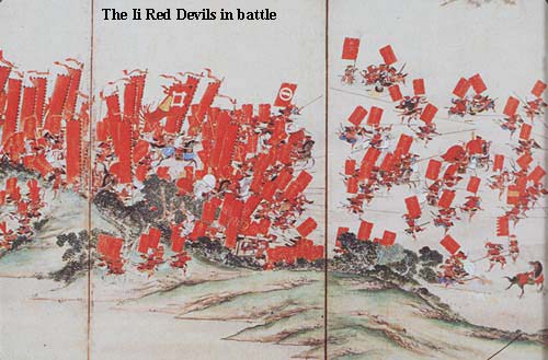 The Red Devils unit in the Battle of Sekigahara. Image: Nakasendoway