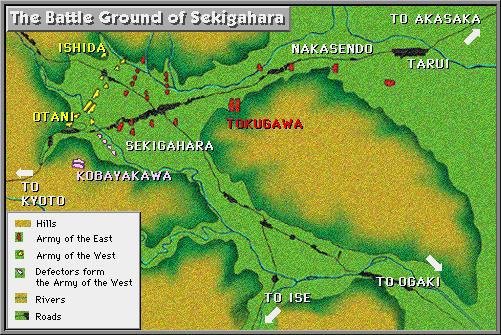 Map of the Battle of Sekigahara. Image source Nakasendoway.