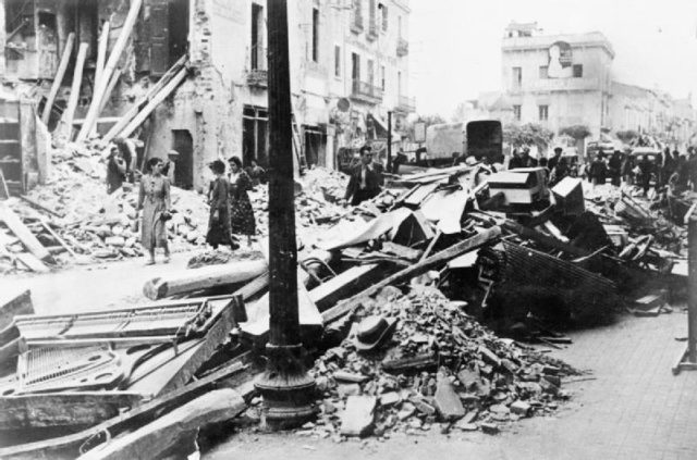 The destruction wrought on Granollers after a raid by German aircraft on 31 May 1938.