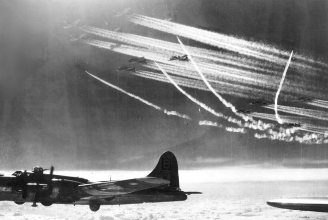 Boeing B-17G of the 95th Bomb Group Raid in 1944 [Via].