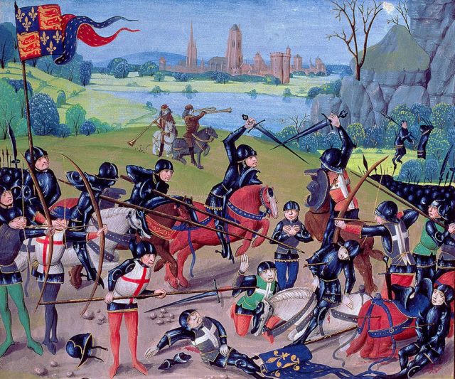 Battle of Agincourt, 15th century miniature.