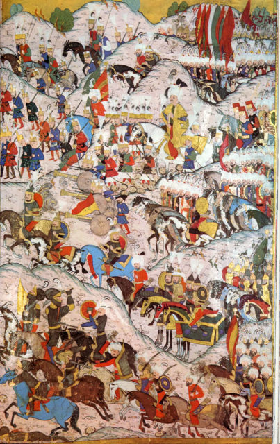 Battle of Mohács 1526, Ottoman miniature. Source: Wikipedia