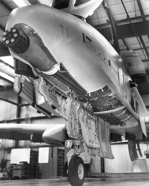 Another view of the A-10's GAU-8 installation.