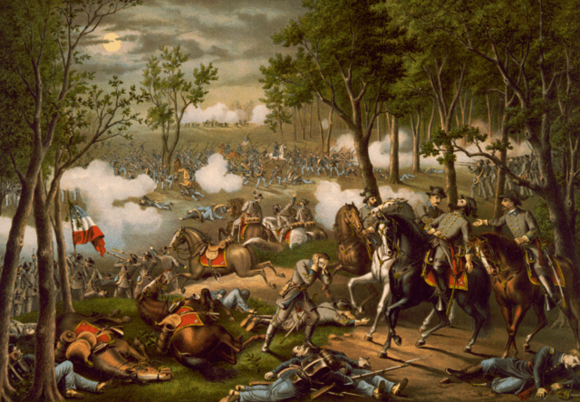 Artist's representation of the Battle of Chancellorsville, via Wikipedia