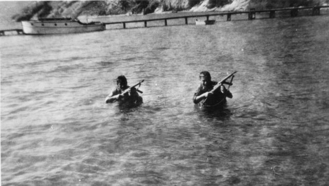 Part of the the training including learning how to swim silently. At the time, most Chinese Canadians did not know how to swim as they were banned from public pools.