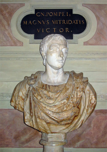A bust of Pompey commemorating his victory over Mithridates. opponents of Pompey often accused him of sneaking in at the end of campaigns to steal all the glory. Pompey certainly gained fame and riches for concluding the war with Pontus.