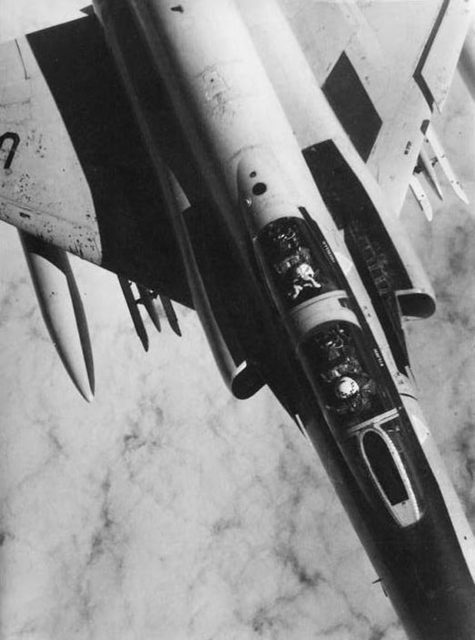 An F-4 Phantom II. Interception over the Atlantic. Photo taken by the crew of a TU-142 of the 76th OPLAP.