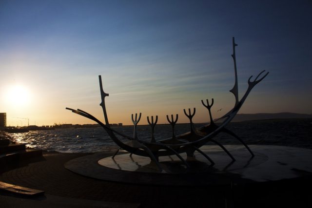 Viking Ship Sculpture, Reykjavik, Iceland. 