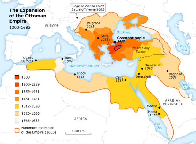 The Ottoman Expansion Map. Source: chronicle fanack