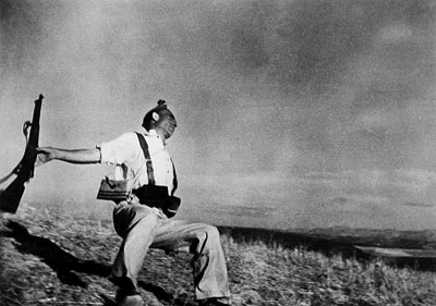 The Falling Soldier, a man in the moment of death during the Spanish Civil War.