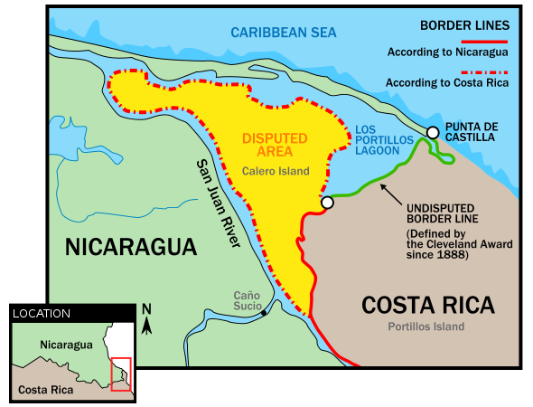 Disputed boundary between Nicaragua and Costa Rica Image Source: AlexCovarrubias CC BY-SA 3.0