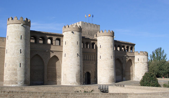 Aljaferia, a fort to the west of the city. This helped repel the western assault early in the siege, forcing the French to focus solely on the south. Source: wiki/public domain.